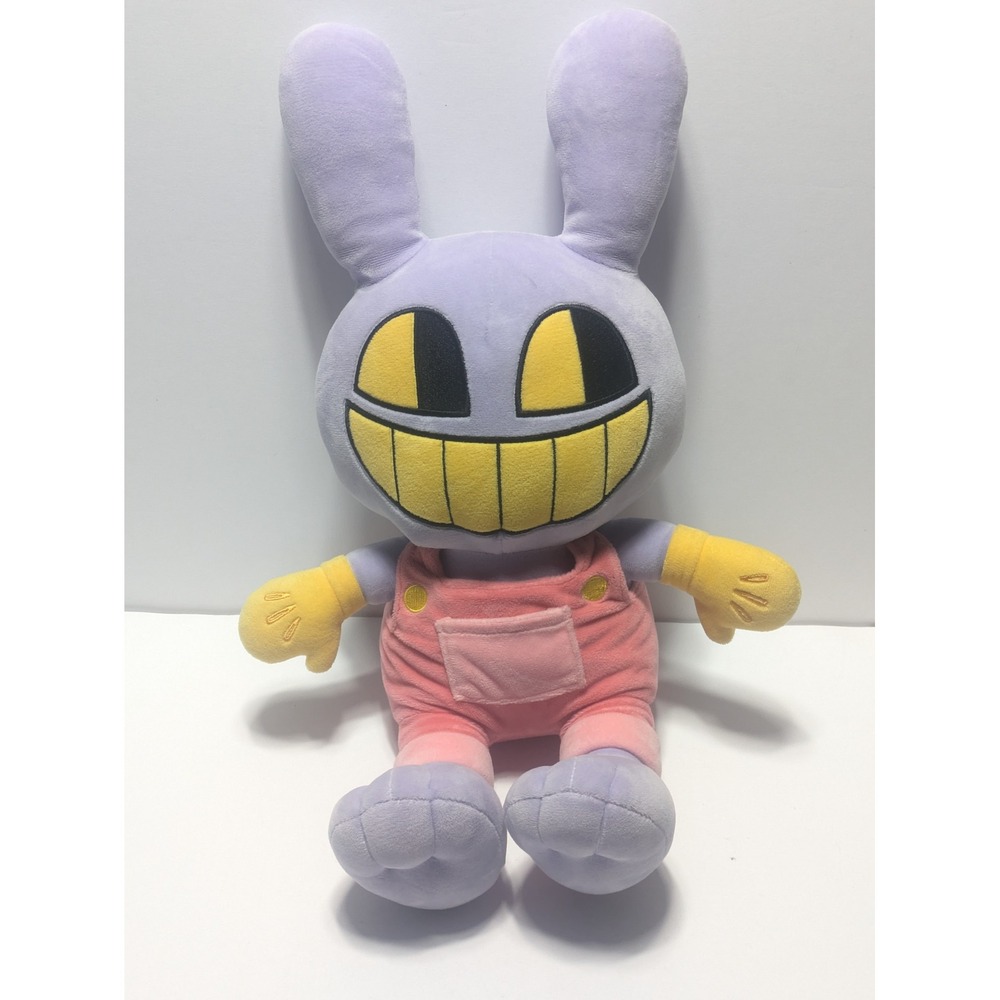 The Amazing Digital Circus Jax Purple Rabbit Plush Pink Overalls 15 Inch